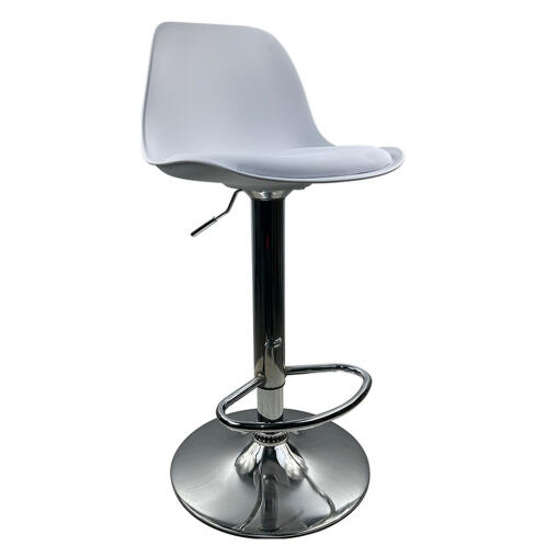 ARTELIBRE Σκαμπό Bar AMADA Λευκό/Χρώμιο PP/Μέταλλο 41x40x79-89cm