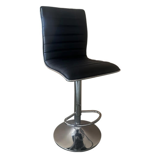 ARTELIBRE Σκαμπό Bar ENCANTA Μαύρο/Χρώμιο PU/Μέταλλο 41x50x59/94-80/115cm