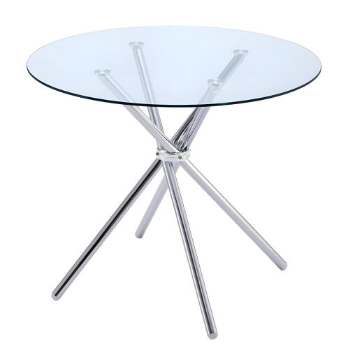 ARTELIBRE Τραπέζι Τραπεζαρίας PHLAX Διάφανο/Χρώμιο Γυαλί/Μέταλλο Φ120x74cm