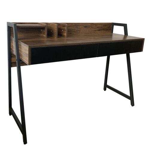 ArteLibre Γραφείο EVERETT Σκούρο Καφέ/Μαύρο Μελαμίνη/Μέταλλο 120x48x88cm