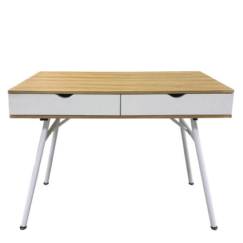 Arte Libre Γραφείο Kodial PVC Μέταλλο 115x55x75cm Sonoma Λευκό