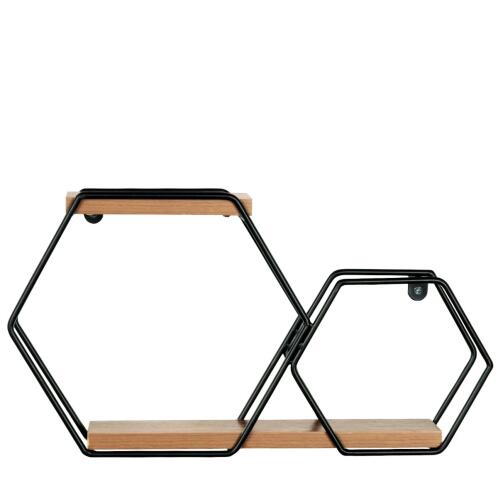 Arte Libre Ράφι Τοίχου Nola MDF Μέταλλο 45x10x24cm Μαύρο Φυσικό