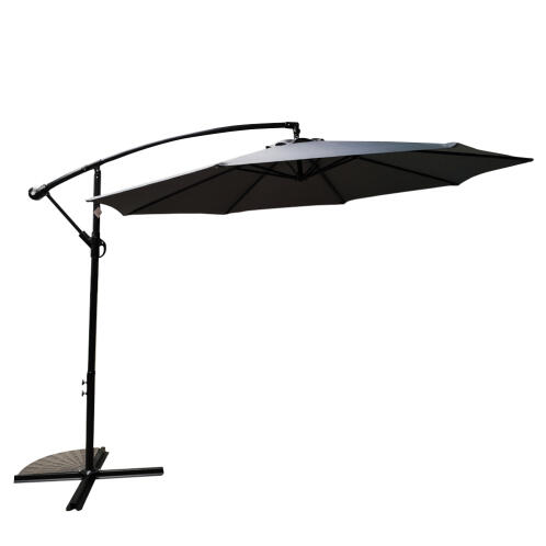 ArteLibre Ομπρέλα Κήπου Κρεμαστή Islay Μέταλλο/Ύφασμα Φ3x2.45m Γκρι/Μαύρο