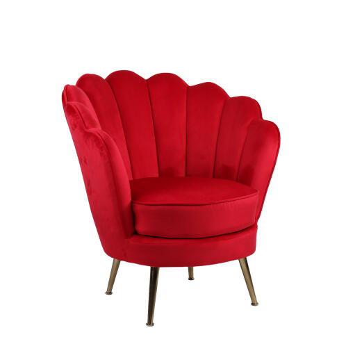 ArteLibre Πολυθρόνα Florian Βελούδο/Μέταλλο/Ξύλο 75x80x74cm Κόκκινο