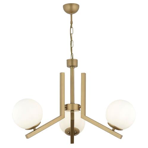 ARTELIBRE Φωτιστικό Κρεμαστό DORADO Τρίφωτο Χρυσό/Λευκό Μέταλλο/Γυαλί 60x75cm