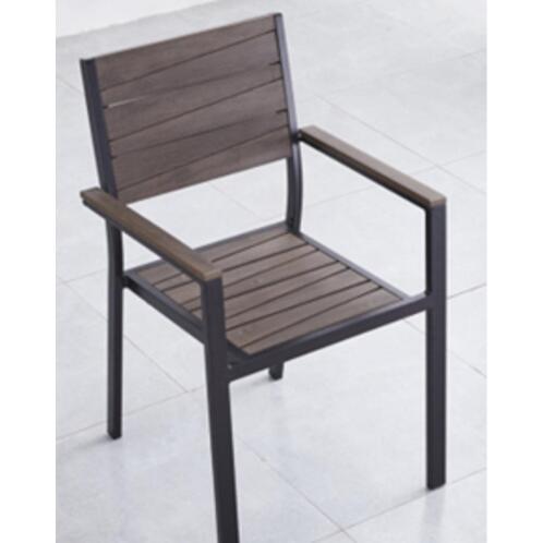 ArteLibre Πολυθρόνα Κήπου Ouzoud  Αλουμίνιο/Ξύλο 57x57x84cm Γκρι/Καρυδί