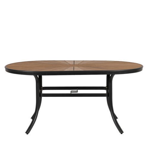 Artelibre Τραπέζι Κήπου Rusumo  Αλουμίνιο/Ξύλο 150x90x73cm Γκρι/Καρυδί