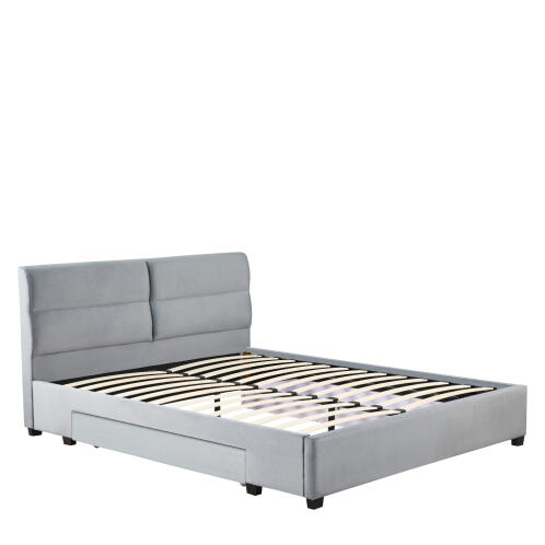 ARTELIBRE Κρεβάτι Διπλό PRODREAM Γκρι Ύφασμα (Στρώμα 160x200cm)