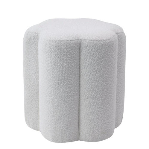 ARTELIBRE Σκαμπό BAT FLOWER Γκρι Ανοιχτό Ύφασμα Μπουκλέ 38x38x40cm