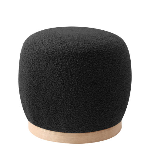 ARTELIBRE Σκαμπό ZEBRABLUE Με Ξύλινη Βάση Μαύρο Ύφασμα Teddy 44.5x44.5x40cm