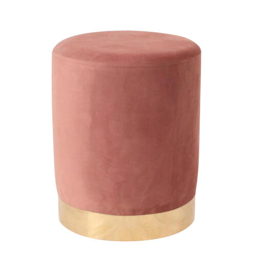 ARTELIBRE Σκαμπό MILTONIA Με Μεταλλική Βάση Ροζ Βελούδο 32x32x41cm