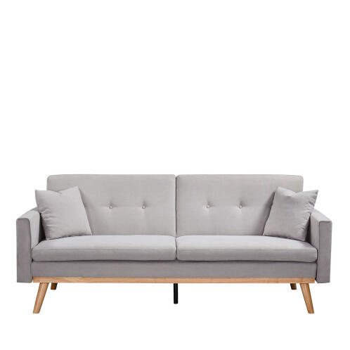 ARTELIBRE Καναπές Κρεβάτι BELVIA Ανοιχτό Γκρι 202x89x83cm