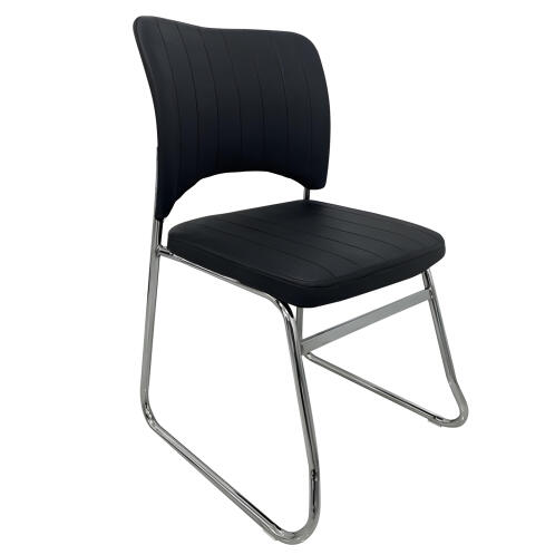 ARTELIBRE Καρέκλα Επισκέπτη COMFORTHUB Μαύρο/Χρώμιο PU/Μέταλλο 43x42x78cm