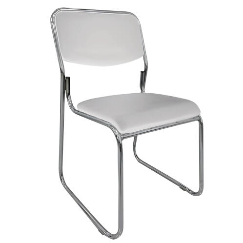 ARTELIBRE Καρέκλα Επισκέπτη FLEXVISIT Λευκό/Χρώμιο PU/Μέταλλο 40x41x81cm