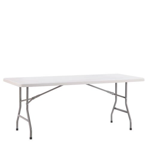 Arte Libre Τραπέζι Catering Πτυσσόμενο HDPE Μέταλλο 180x75x74cm Poplar Λευκό Γκρι
