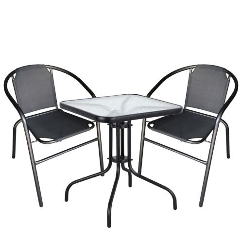 ARTELIBRE Σετ Τραπεζαρία Κήπου MARS Μέταλλο Μαύρο Με 2 Πολυθρόνες 14990076