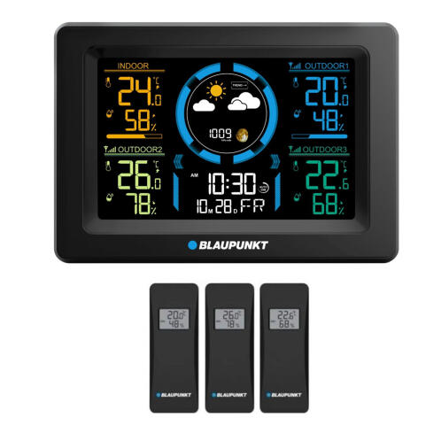 Blaupunkt Ασύρματος Μετεωρολογικός Σταθμός Αναλογικός Επιτραπέζιος 13-WS40BK Μαύρος