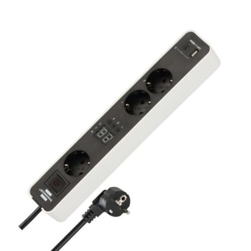 Πολύπριζο 3 θέσεων με Χρονοδιακόπτη και θύρες USB-A και USB-C 1153230026 BRENNENSTUHL Ecolor