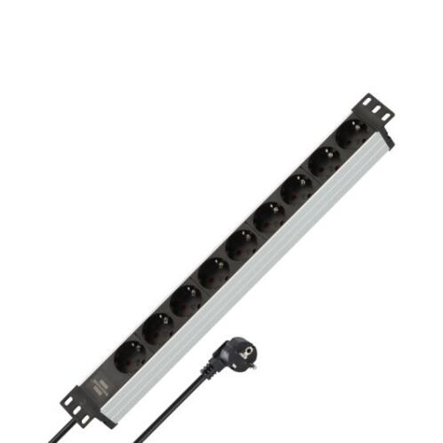 Brennenstuhl ΠΟΛΥΠΡΙΖΟ RACKMOUNT 19'' 1U 9 ΘΕΣΕΩΝ BRENNE 1390007009 ALU LINE