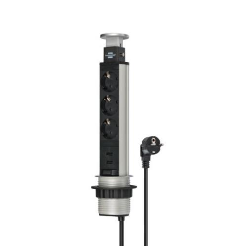 BRENNE  ΠΟΛΥΠΡΙΖΟ TOWER ΕΠΙΤΡΑΠΕΖΙΟ ΠΤΥΣΣΟΜΕΝΟ 1396200013 3 ΘΕΣΕΩΝ ΚΑΙ 2 USB-A