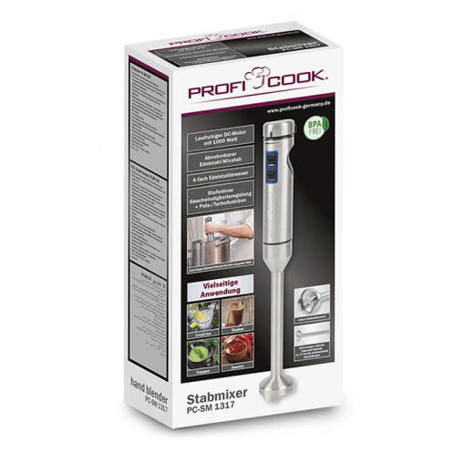 PROFI COOK Ραβδομπλέντερ από ανοξείδωτο ατσάλι, 1000W. PROFI COOK PC-SM 1317
