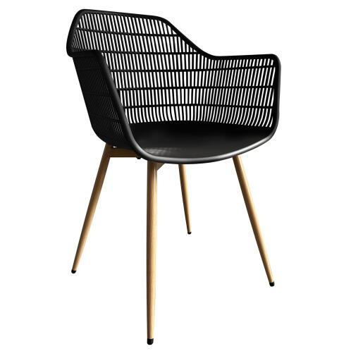 ARTELIBRE Πολυθρόνα Κήπου KOPHIPHI Μαύρο/Φυσικό PP/Μέταλλο 53x58x86.5cm