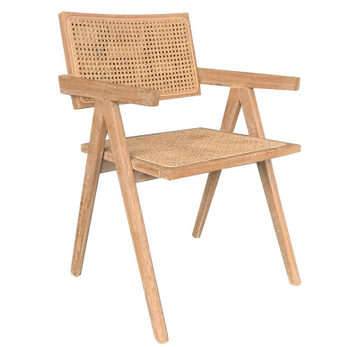 ARTELIBRE Καρέκλα Επαγγελματική TITYUS Βελανιδιά Ξύλο/Rattan 46x44.5x80cm