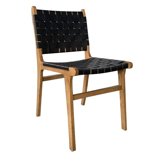 ARTELIBRE Καρέκλα Επαγγελματική RHEA Καρυδί/Μαύρο Ξύλο/Δέρμα 46x40x84cm