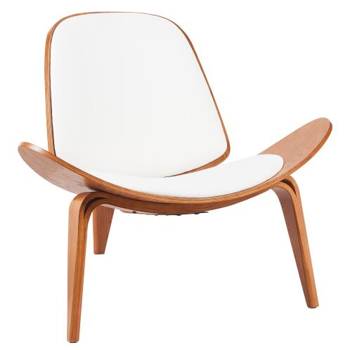 ARTELIBRE Πολυθρόνα THALOR Λευκό/Καφέ Ξύλο/PU 90x76.5x74.5cm