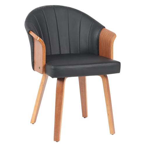 ARTELIBRE Καρέκλα Τραπεζαρίας CASSIAN Μαύρο/Καφέ Ξύλο/PU 55x58x78cm