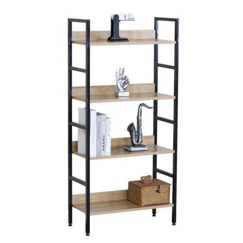 ARTELIBRE Ραφιέρα TYNDALL Με 4 Ράφια 60X27.6X126cm Δρυς/Μαύρο Μοριοσανίδα/Μέταλλο