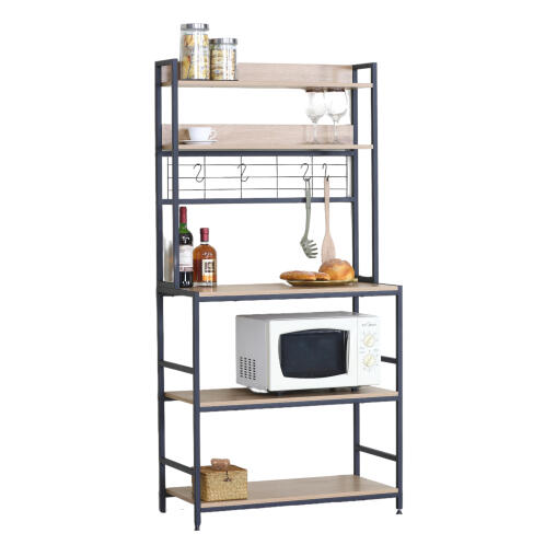 ARTELIBRE Ραφιέρα Κουζίνας INVERMERE Δρυς/Μαύρο Μοριοσανίδα/Μέταλλο 80x40x170cm