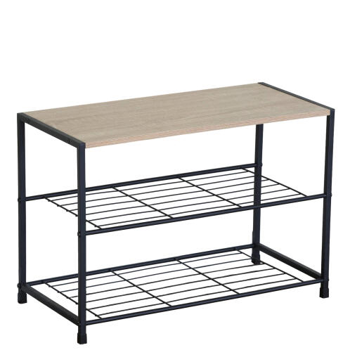 ARTELIBRE Παπουτσοθήκη JESMOND Δρυς/Μαύρο Μοριοσανίδα/Μέταλλο 63x30x43cm