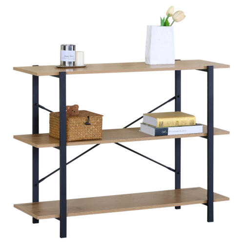 ARTELIBRE Βιβλιοθήκη RAVENSBY Φυσικό/Μαύρο Μοριοσανίδα/Μέταλλο 106x35x80cm