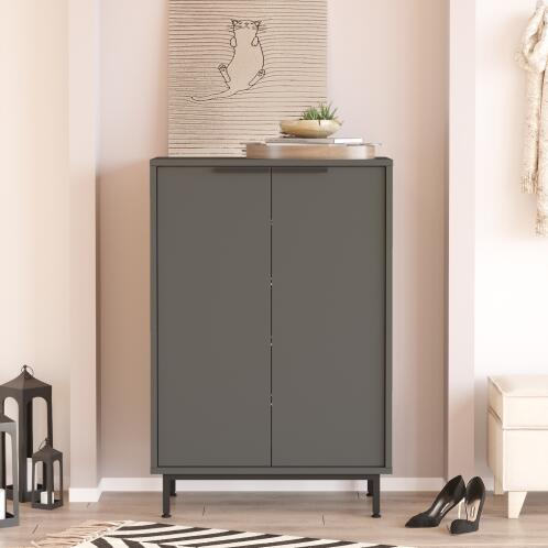 ARTELIBRE Παπουτσοθήκη BUTE Ανθρακί Μοριοσανίδα/Μελαμίνη 105.6x35.5x72cm