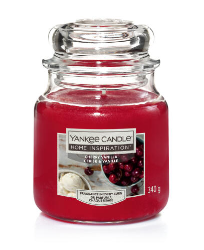 Yankee Candle Home Inspiration Αρωματικό κερί σε γυάλινο δοχείο Cherry Vanilla 340gr - 1570507E