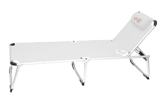 myResort, Ξαπλώστρα αλουμινίου, πτυσσόμενη, ενισχυμένη, σε Λευκό Χρώμα