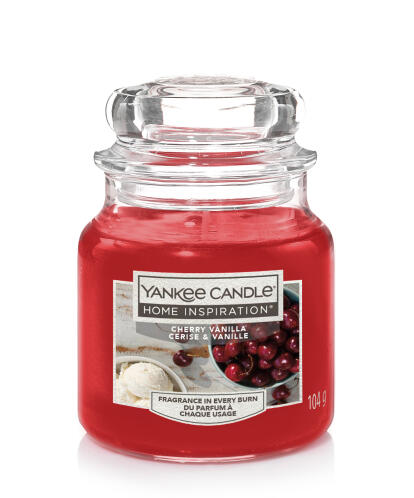 Yankee Candle Home Inspiration Αρωματικό κερί σε γυάλινο δοχείο Cherry Vanilla 104gr - 1613611E