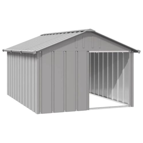 vidaXL Σπιτάκι Σκύλου Γκρι 116,5x153x81,5 εκ. Γαλβανισμένο Χάλυβα 171543