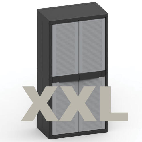 Terry Ντουλάπα Jumbo QBlack 2900 3 Ραφιών 89,7x53,7x180,0εκ Γκρι Μαύρο