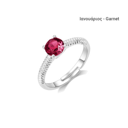 Philip Jones Δαχτυλίδι με Γενέθλια Πέτρα Ιανουάριος από Swarovski®