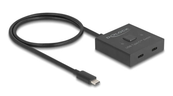DELOCK USB-C switch 18911 2 σε 1 bidirectional 10Gbps 8K 100W μαύρο