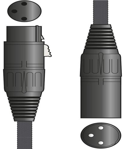 CITRONIC RETRO BRAINED XLRF-XLRM MICROPHONE LEAD 6m BLACK