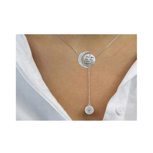 Philip Jones Κολιέ με Σχέδιο Μισοφέγγαρο και Κρύσταλλα Swarovski®