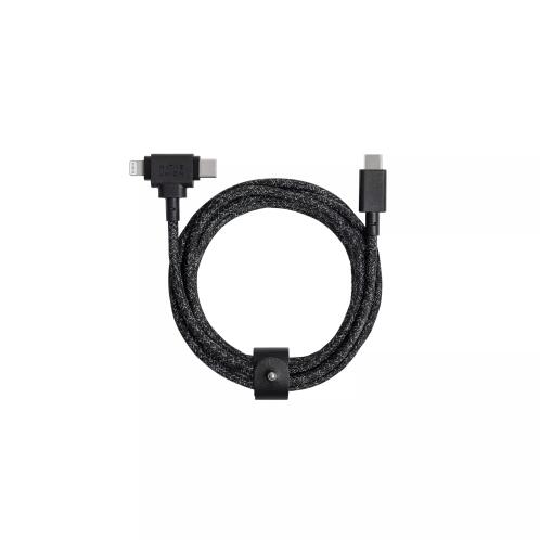 Native Union Belt Cable Duo 2in1, USB C TO USB-C & Lighting, 1.5M, (Cosmos)