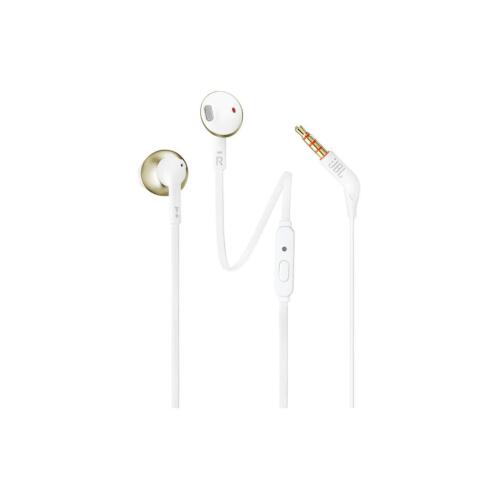 JBL T205Ε, InEar Universal Headphones 1-button Mic/Remote (Gold)