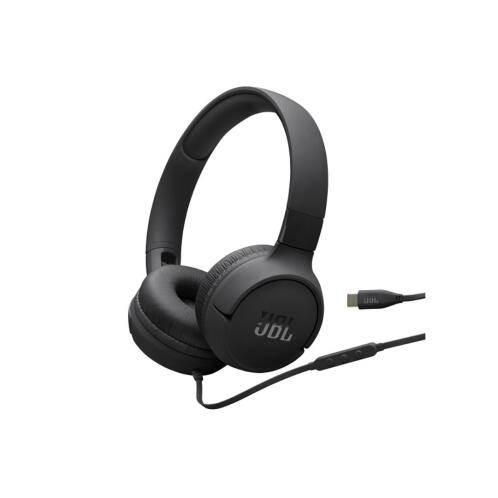 JBL Tune 520C, On-Ear Wired Headphones, USB-C, Hi-Res, (Black)