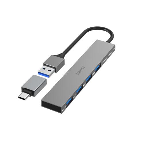Hama USB Hub 4 Θυρών USB 3.2 Gen 1 με USB‑C Adapter