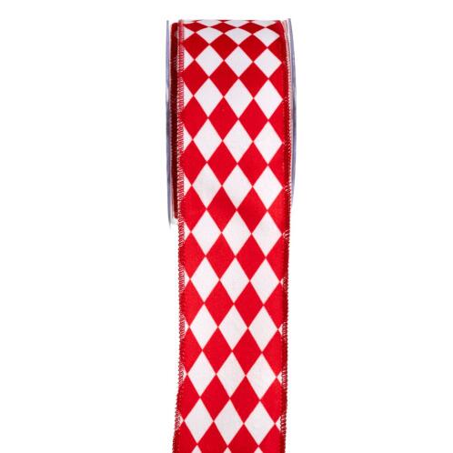 ΚΟΡΔ.HOLLAND VELVET  BACKING RAVEL 6.7cmX9m ΚΟΚΚΙΝΟ-ΛΕΥΚΟ