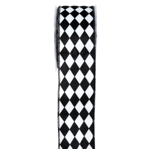 ΚΟΡΔ.HOLLAND VELVET  BACKING RAVEL 6.7cmX9m ΜΑΥΡΟ-ΛΕΥΚΟ